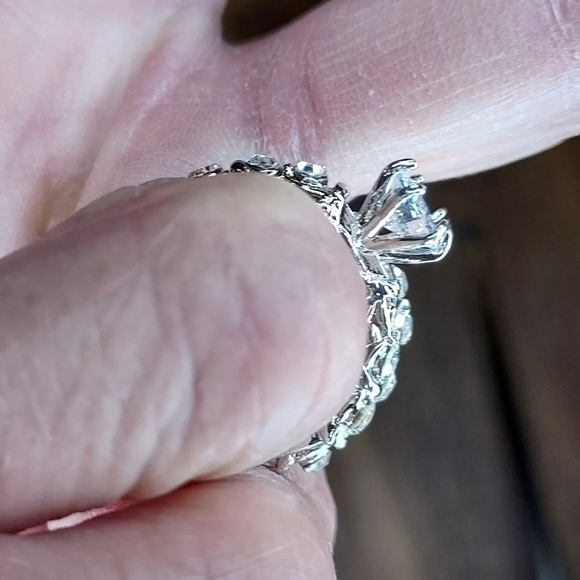 Women's engagement set size 6  new cubic zirconia silver tone co… - Picture 6 of 12